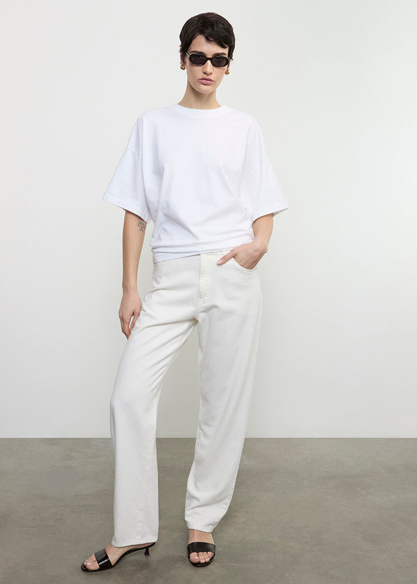 Enza Costa S/S Supima Curve Tee White