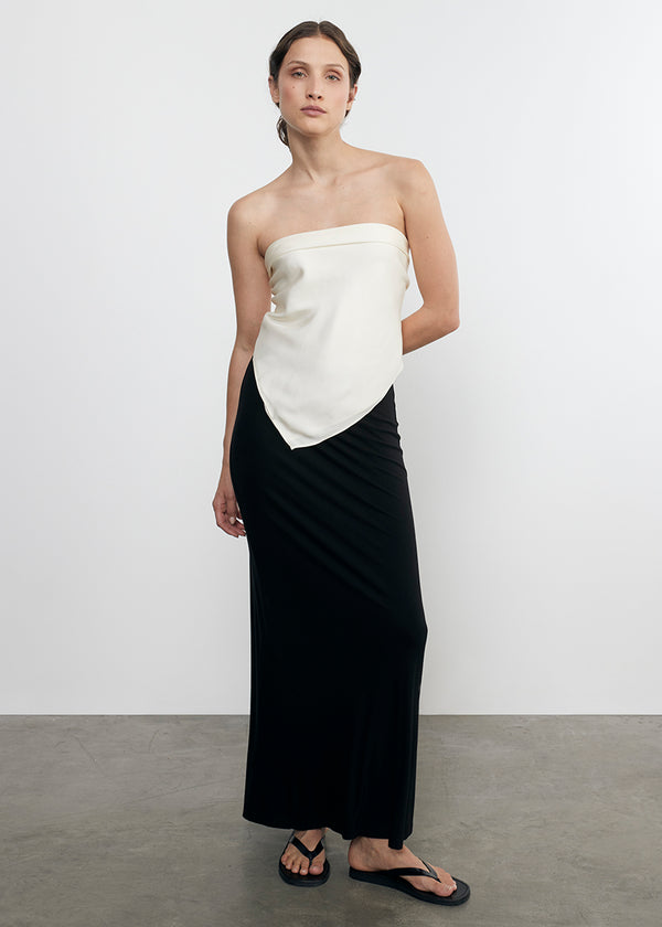 Enza Costa Silk Jersey Bias Skirt Black