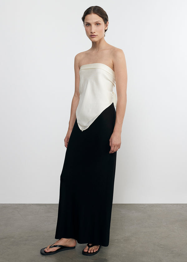 Enza Costa Silk Jersey Bias Skirt Black