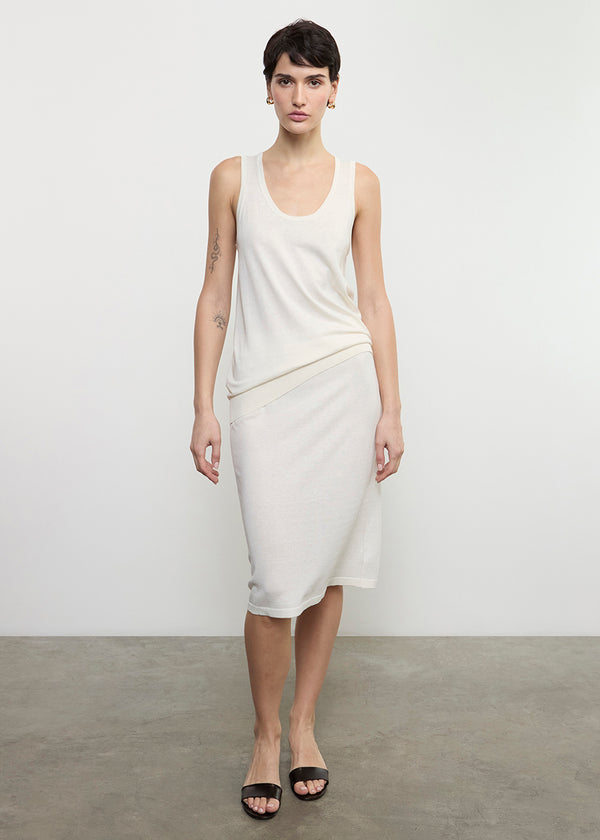 Enza Costa Silk Knit Tank Off White