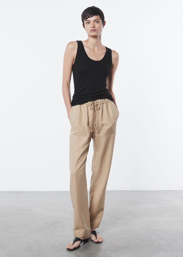 Enza Costa Silk Rib Bold Tank Black