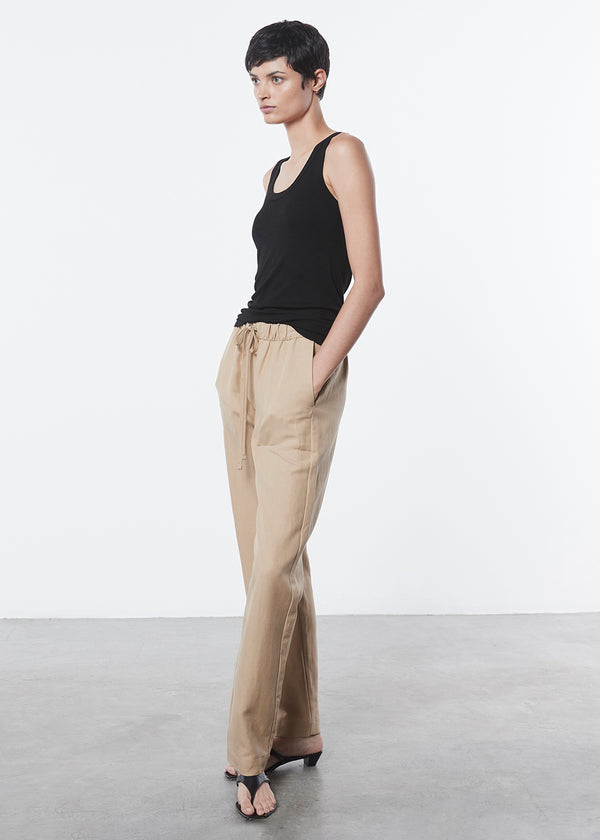 Enza Costa Silk Rib Bold Tank Black