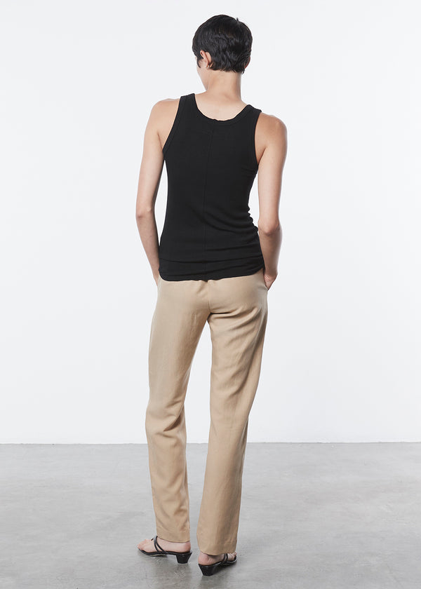 Enza Costa Silk Rib Bold Tank Black