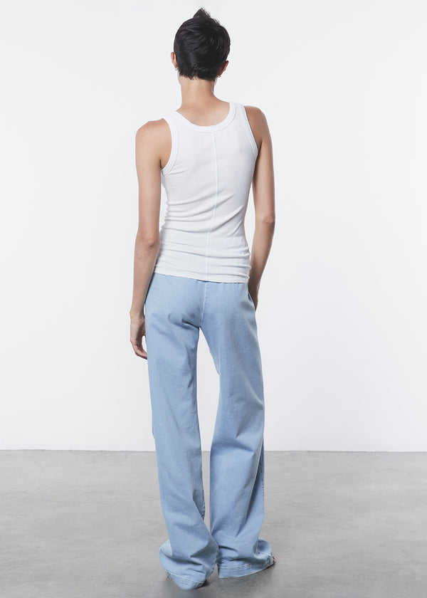 Enza Costa Silk Rib Bold Tank White