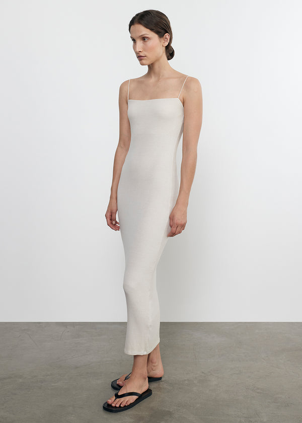 Enza Costa Silk Rib Essential Strappy Dress Canvas