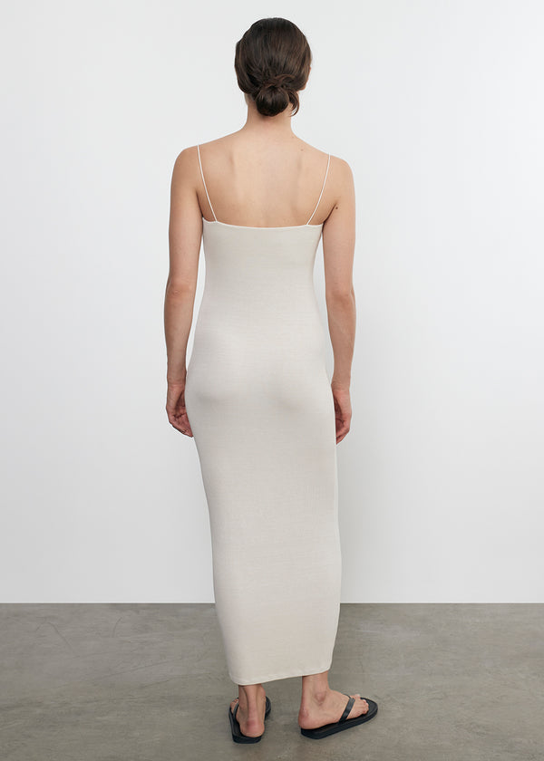 Enza Costa Silk Rib Essential Strappy Dress Canvas