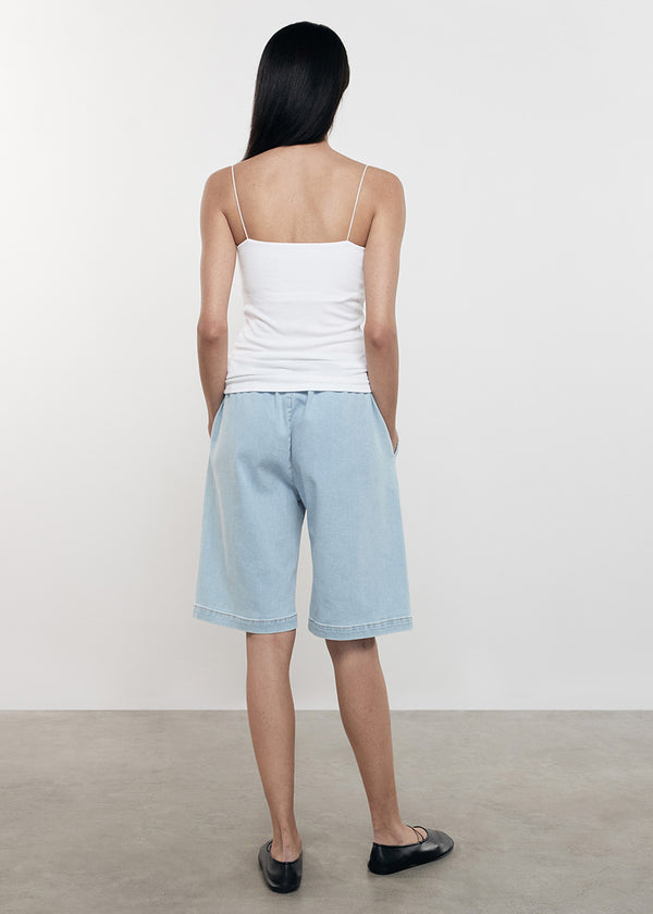 Enza Costa Silk Rib Essential Strappy Tank White