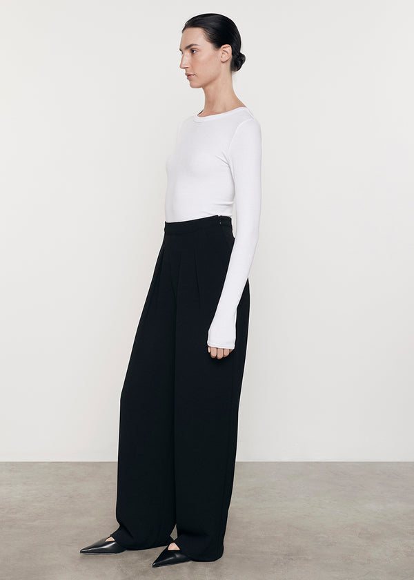 Enza Costa Silk Rib L/S Crew White