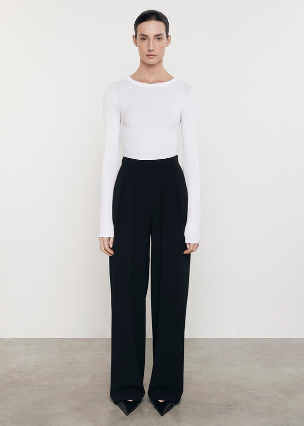 enza costa Silk Rib L/S Crew White