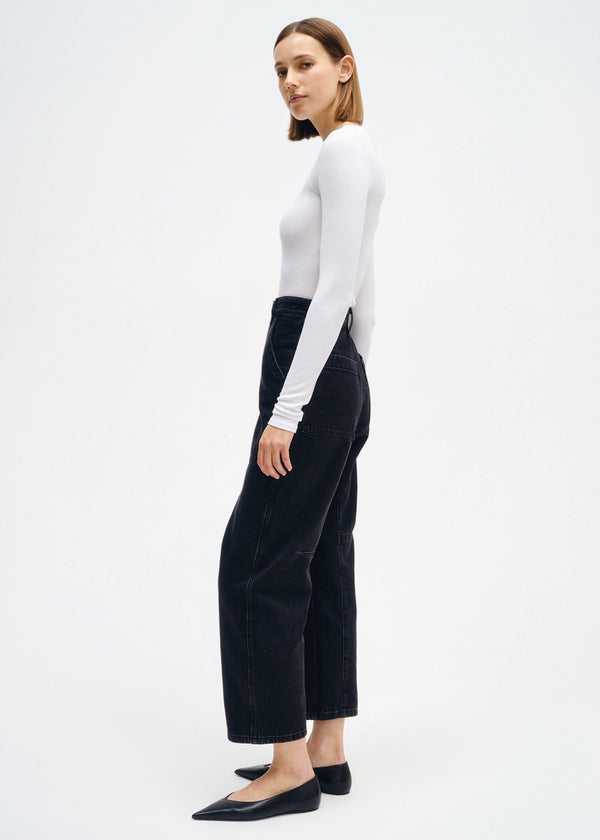 Enza Costa Silk Rib L/S U White