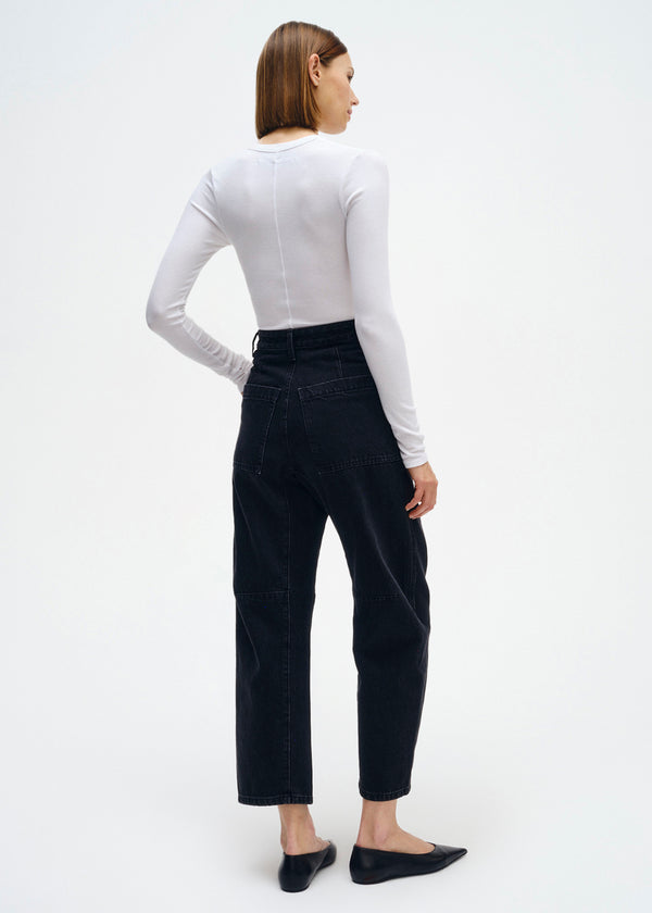 Enza Costa Silk Rib L/S U White