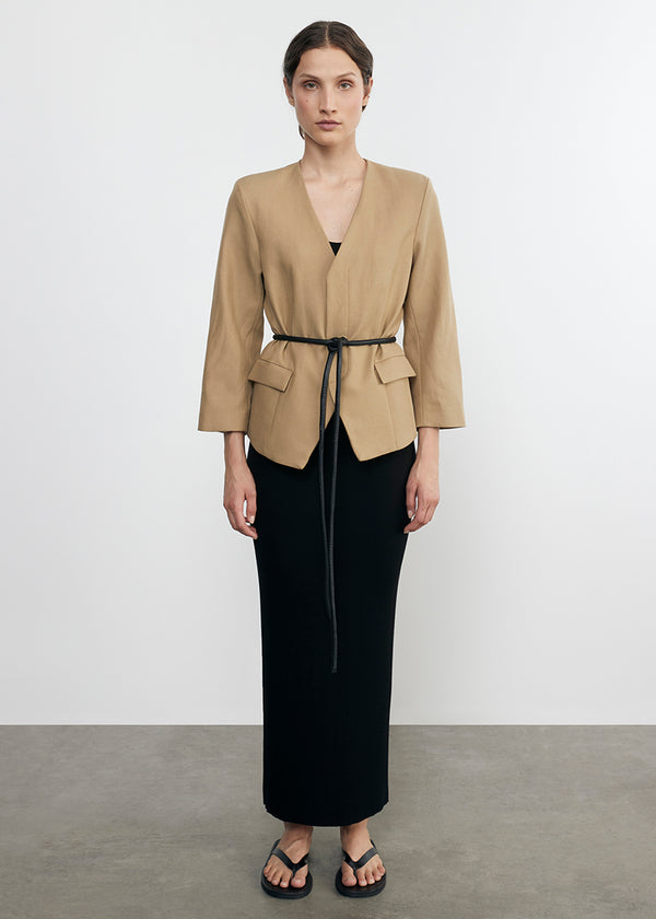 Enza Costa Silk Rib Maxi Dress Black