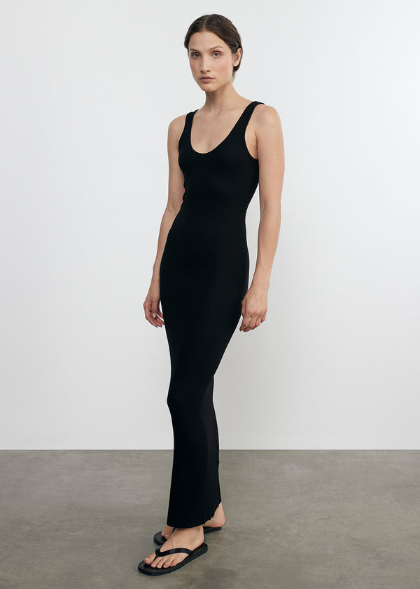 enza costa Silk Rib Maxi Dress Black