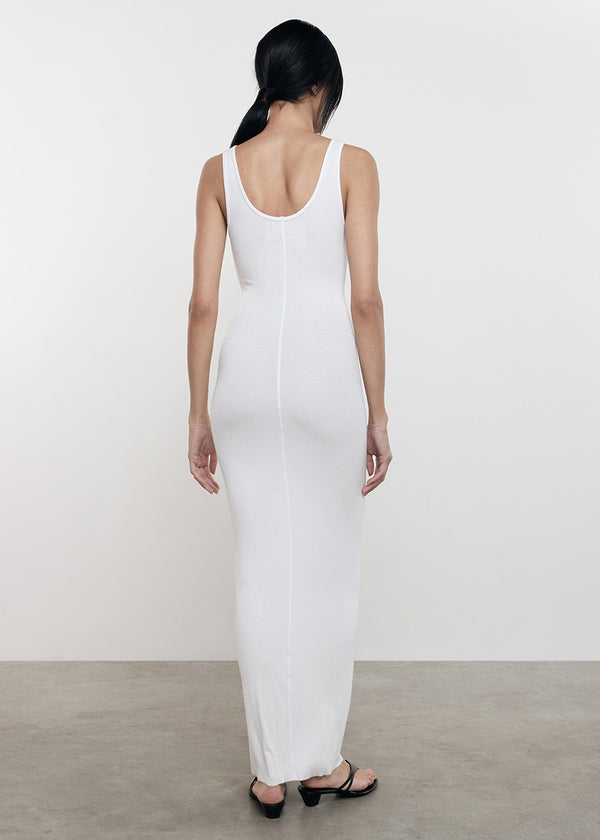 Enza Costa Silk Rib Maxi Dress White
