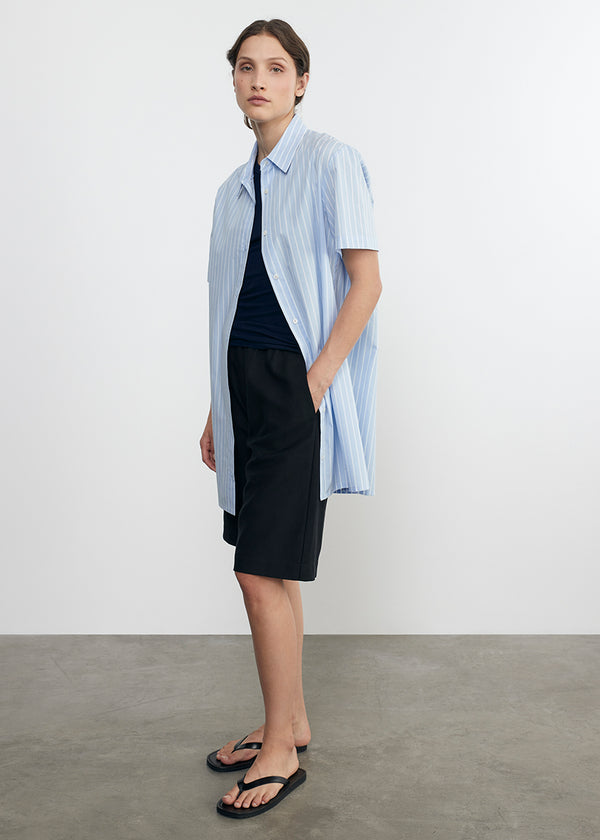 Enza Costa Silk Rib Sleeveless Tank Indigo