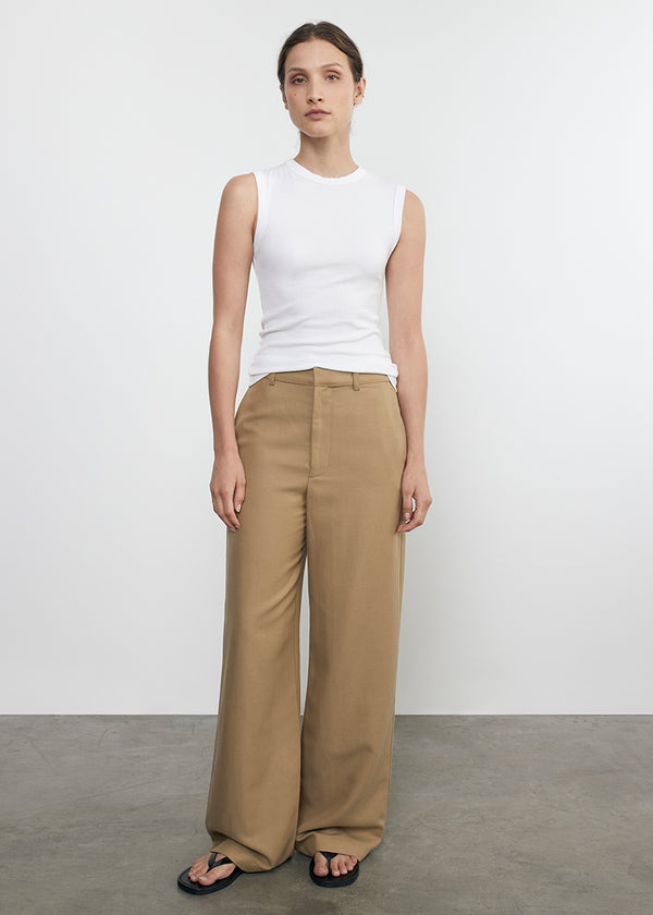 Enza Costa Silk Rib Sleeveless Tank White