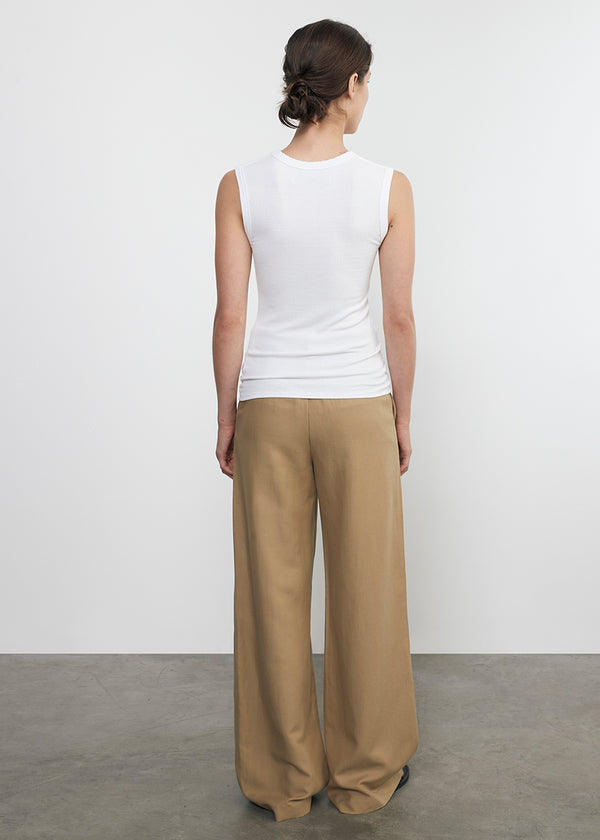 Enza Costa Silk Rib Sleeveless Tank White