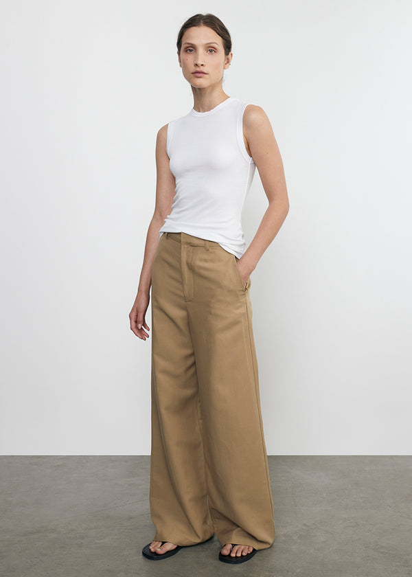 enza costa Silk Rib Sleeveless Tank White