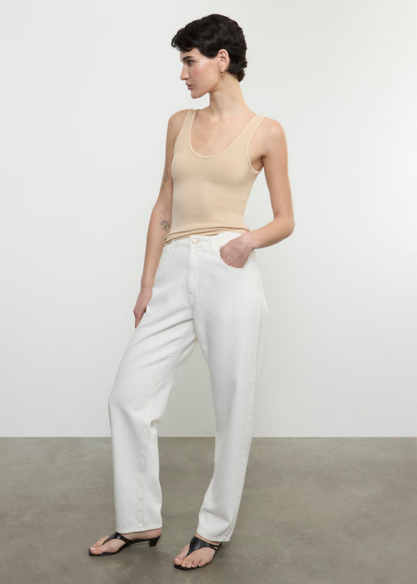 Enza Costa Silk Rib Tank Sand