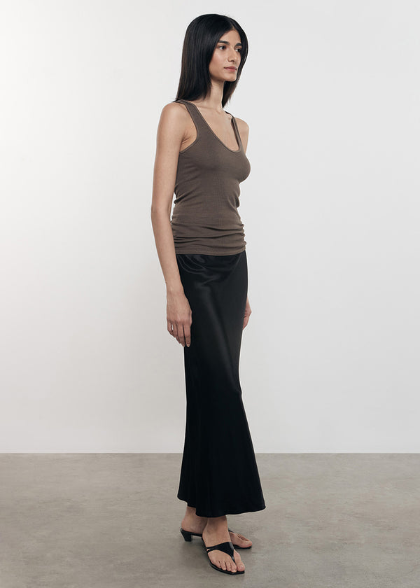 Enza Costa Silk Rib Tank Shiitake