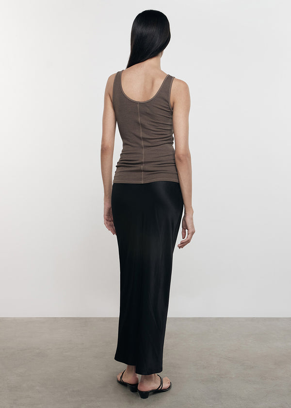 Enza Costa Silk Rib Tank Shiitake