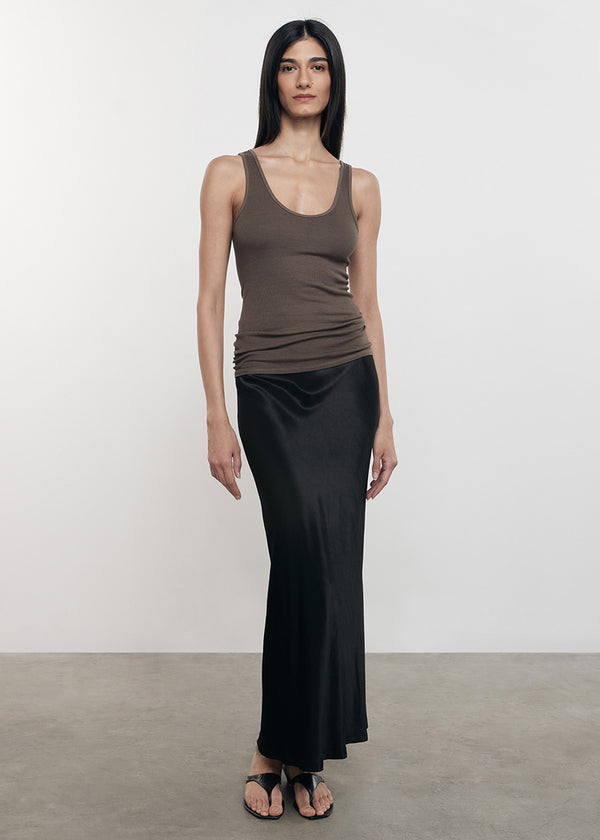 enza costa Silk Rib Tank Shiitake