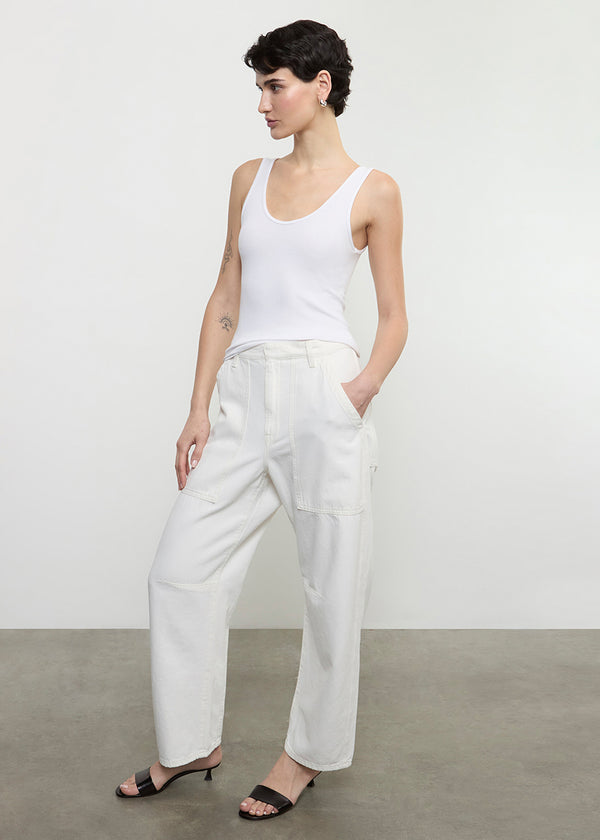 Enza Costa Silk Rib Tank White