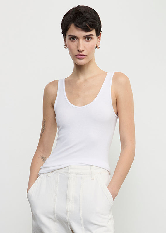 enza costa Silk Rib Tank White