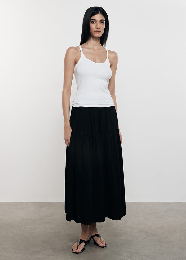 Enza Costa Silk Rib U Tank White