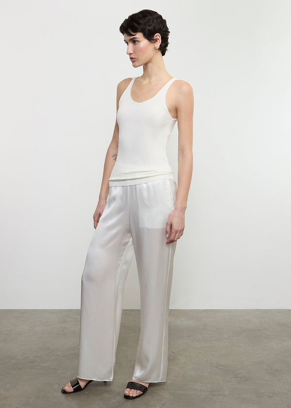 Enza Costa Silk Satin Pantlet Off White