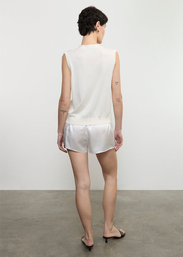 Enza Costa Silk Slip Short Off White
