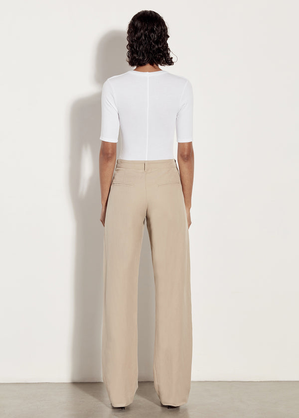 Enza Costa Stretch Silk Rib Half Sleeve U White