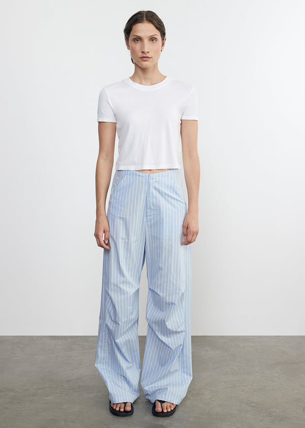 enza costa Supima Baby Cropped Tee White