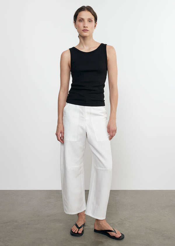 Enza Costa Supima Bateau Tank Black