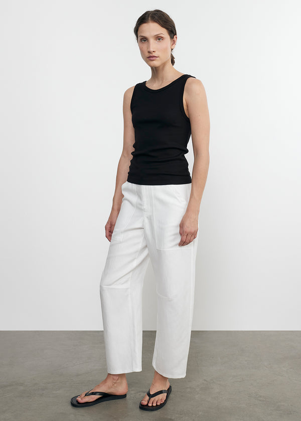 Enza Costa Supima Bateau Tank Black