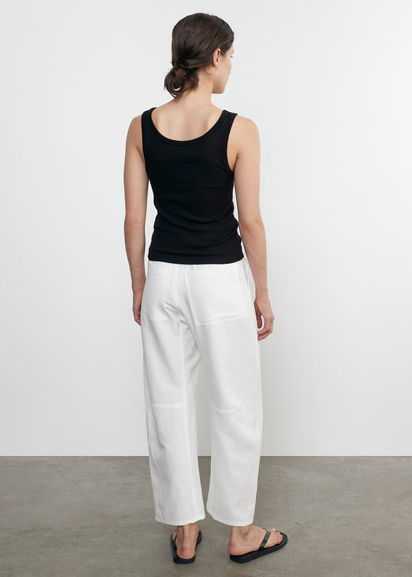 Enza Costa Supima Bateau Tank Black