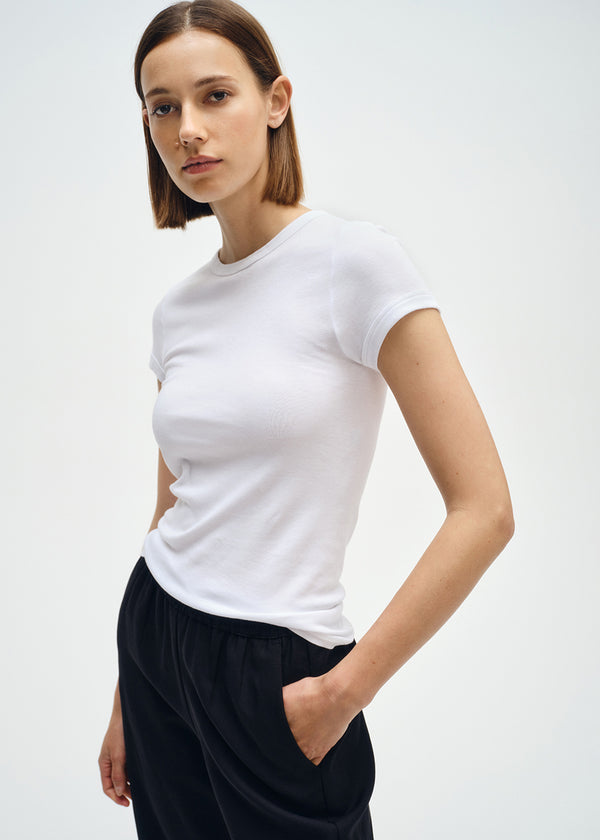 Enza Costa Supima Cotton Cap Sleeve White