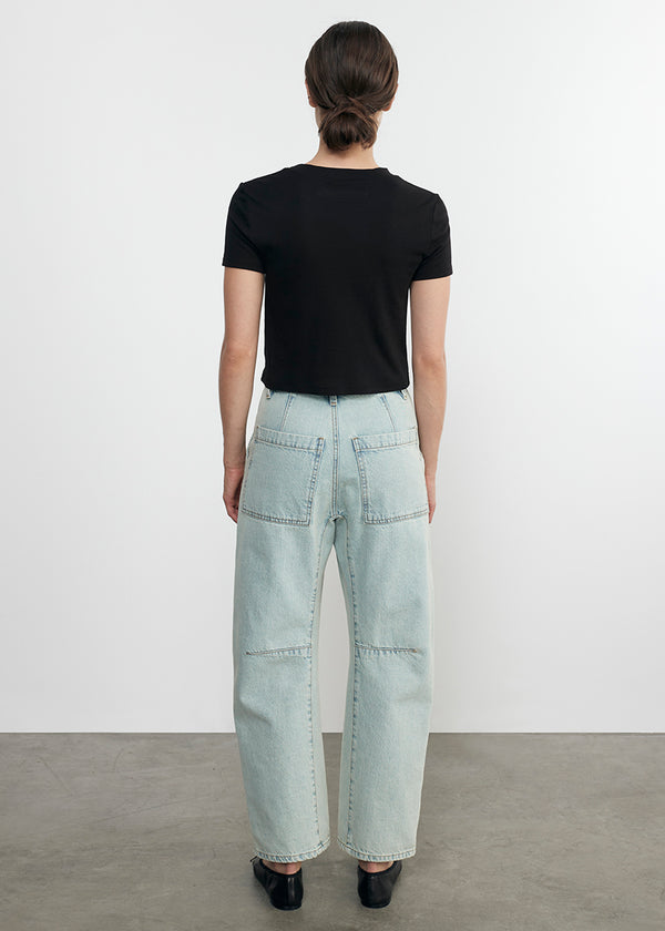 Enza Costa Supima Cotton Cropped Perfect S/S Black