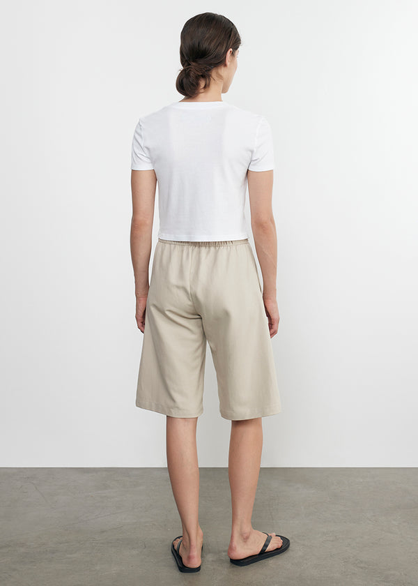 Enza Costa Supima Cotton Cropped Perfect S/S White