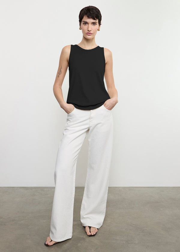 Enza Costa Supima Cotton Easy Tank Black