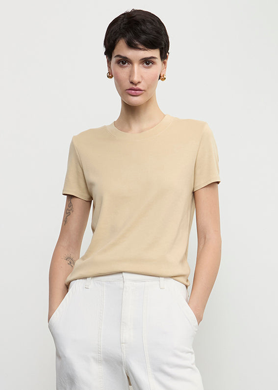 Enza Costa Supima Cotton Essential S/S Sand