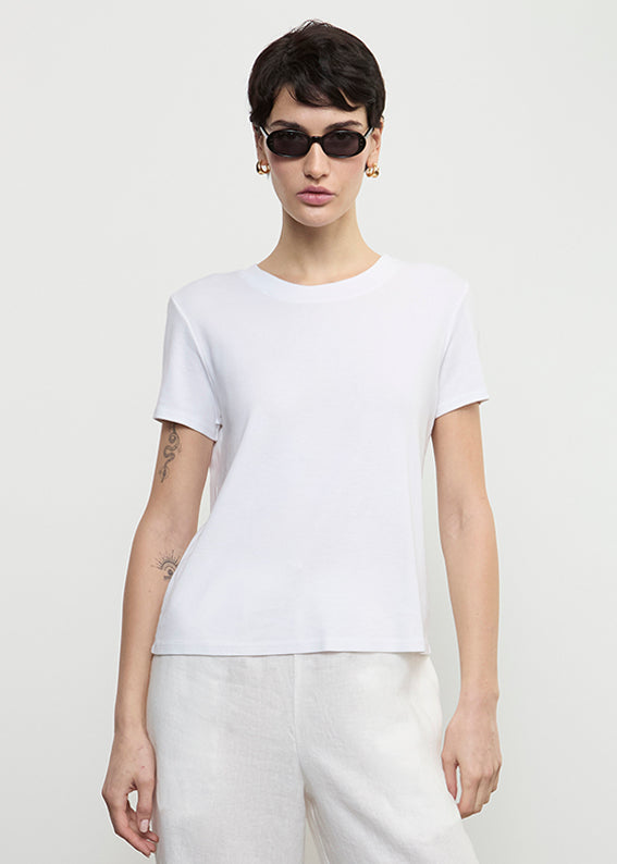 Enza Costa Supima Cotton Essential S/S White