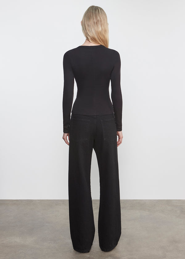 Enza Costa Supima Cotton New Classic L/S Tee Black