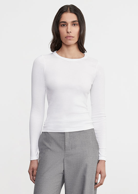 Enza Costa Supima Cotton New Classic L/S Tee White