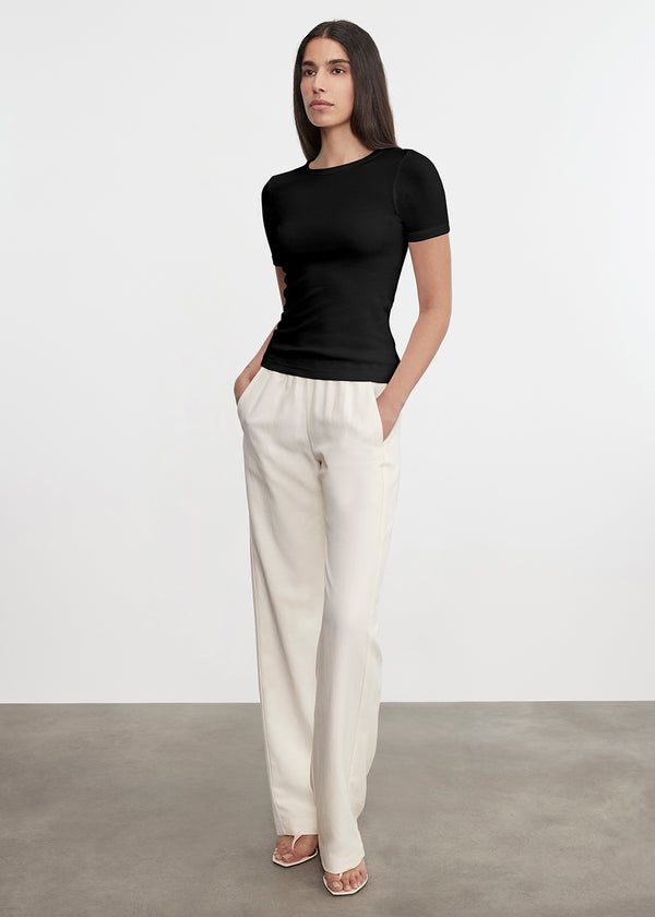 Enza Costa Supima Cotton New Classic S/S Tee Black