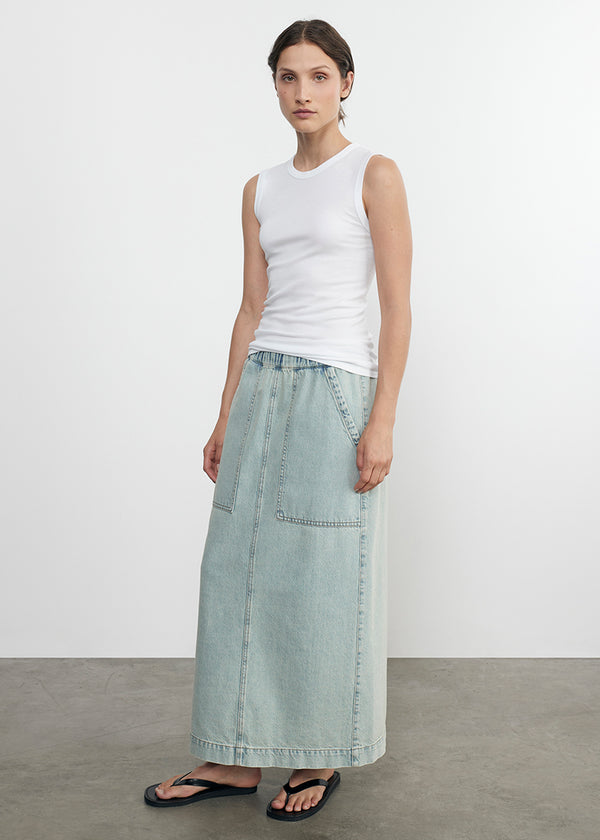 Enza Costa Supima Cotton Sleeveless Tank White