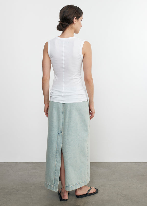 Enza Costa Supima Cotton Sleeveless Tank White