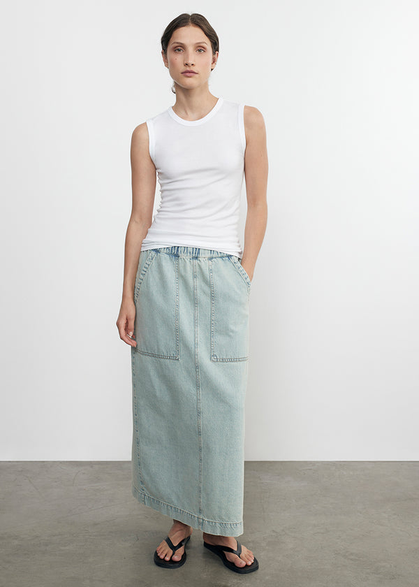 enza costa Supima Cotton Sleeveless Tank White