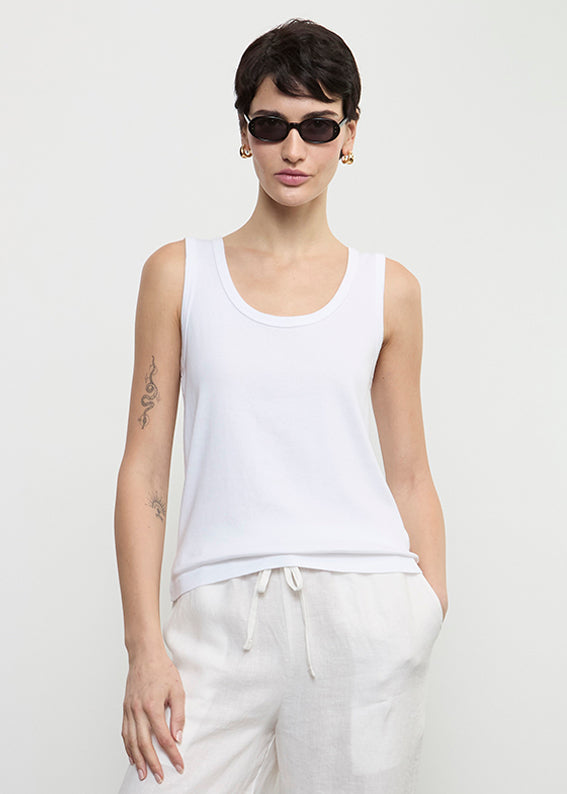 Enza Costa Supima Cotton U White