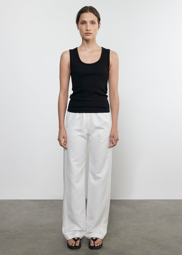 Enza Costa Supima Knit U Tank Black